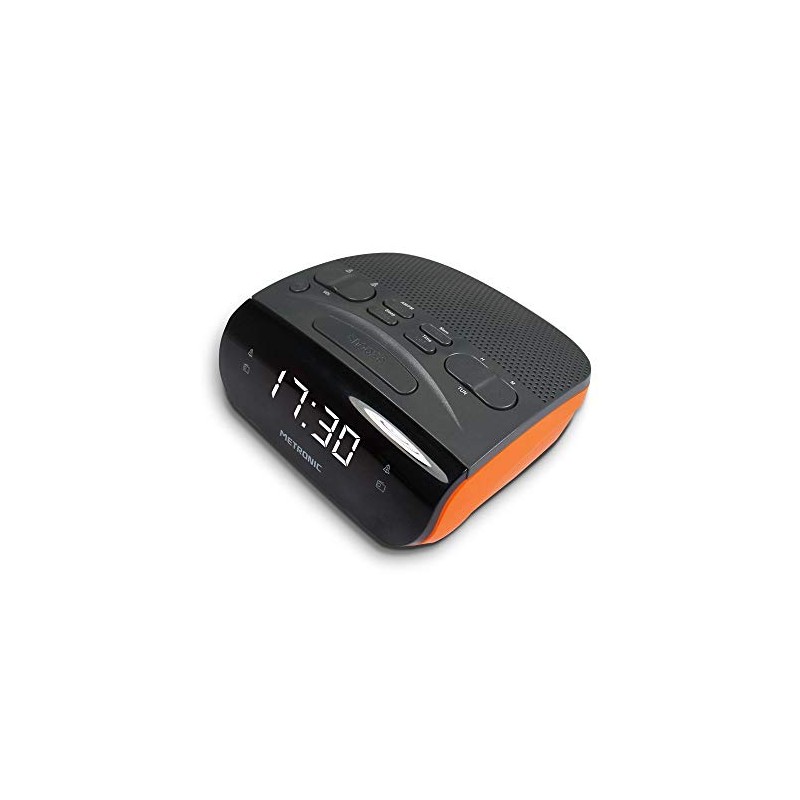 Metronic Radio/Alarm Clock Grey Orange