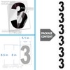 iSYFIX Black Vinyl Number 3 (Three) Stickers - 6 Pack