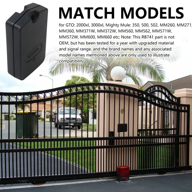 BGEHHCY Upgraded Universal Gate Opener Remote RB741 - Replacement for