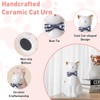 Duuclume Handcrafted Ceramic Cat Urn for Ashes,Cat Statue Funeral Memorial