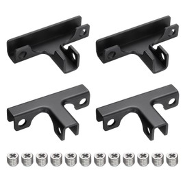 uxcell 4Pcs Glass Fixing Clip, for 11-12mm T-Shaped Glass Combination Fixing Bracket, Aluminum Alloy Reinforced Clip Clamp for Glass Display Cabinet, Fish Tank (Black)