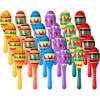 Hungdao 48 Pcs Mini Mexican Fiesta Wooden Maracas Bulk Wood