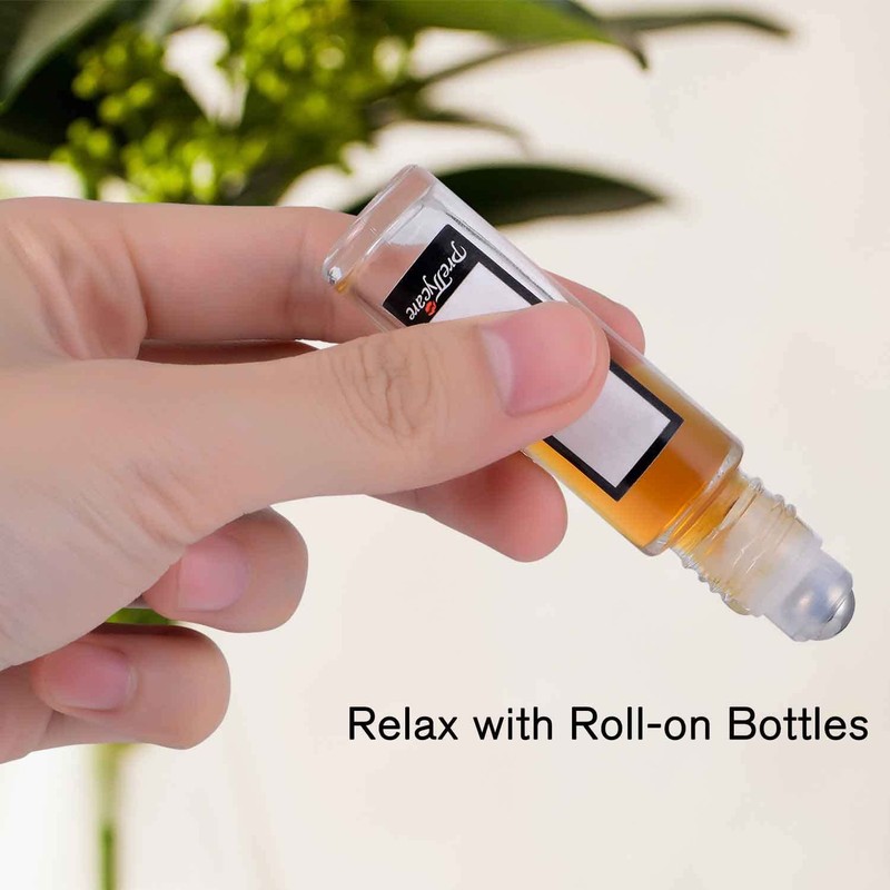 PrettyCare 4 Pack, 10 ml Essential Oil Roller Bottles with