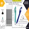 Pack of 5 Retractable Ballpoint Ink Pen Refill for Javelin