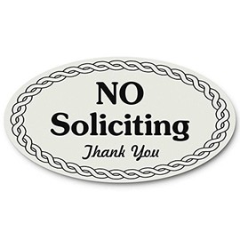 No Soliciting Rope Design Sign (Gray) - Small