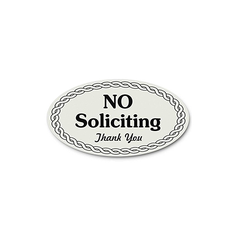 No Soliciting Rope Design Sign (Gray) - Small