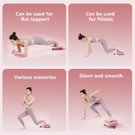 Wheeled sliders for working out smoother exercise sliders multicoloured exercise pads for floor Fitness pilates feet exercise Includes 4 universal wheels You can put both feet on it (pink 1 pcs)