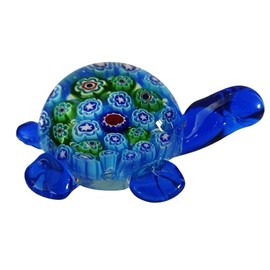 Hand Blown Glass Sea Turtle Figurine Paperweight,Sea Animal Ornament for Home Decor,Sea Animals Collection for Birthday Gift,Glass Tortoise Sculpture