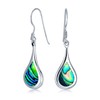Abalone Shell Iridescent Inlay Dangle Teardrop Rain Drop Dangle Earrings