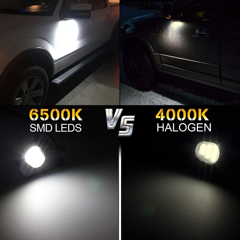RUXIFEY LED Side Mirror Puddle Lights Replacement Compatible with 2010-2018