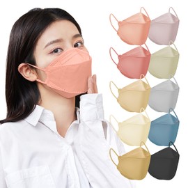 MOELIFE KF94 Mask, Pack of 50, Non-Woven Fabric, Traditional Colors, Sculpted, Disposable, High Performance, Does Not Fog Glasses or Hurt Ears, Easy to Breathe, for Adults, Light Pink (Usuiro)