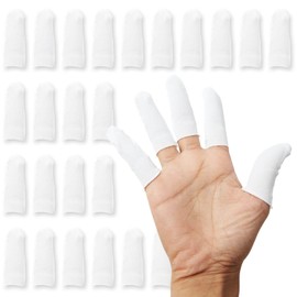 White Cloth Finger Covers, Finger Sacks, 100 Piece Set, Breathable, Skin-friendly, 100% Pure Cotton Finger Sacks, Fingertip Care, Cracks, Hand Eczema, Thin, Breathable, Skin Feel, Outstanding