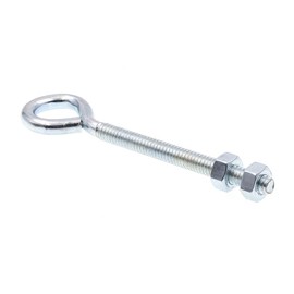 Prime-Line 9066440 - Tornillos de ojo con tuercas, 1/4 pulgadas, 20 x 4 pulgadas, acero chapado en zinc (paquete de 10)