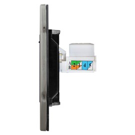 1 Gang Ethernet Port Data Socket CAT 5 Wall Plate Brushed Chrome Gloss N442DME-HE