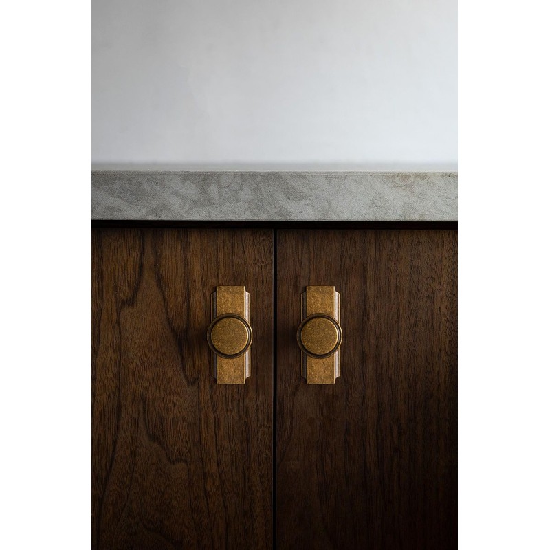 Goo-Ki 6 Pack Antique Brass Drawer Knobs with Backplate Zinc