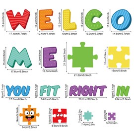 Hedeey Welcome Bulletin Board Set Classroom Decoration, Color Puzzle Pieces for Bulletin Board, You Fit Right In Back to School Classroom Wall Decor for Preschool Kindergarten Elementary (Color)