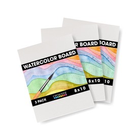Crescent Creative Products Crescent Art & Illustration Watercolor Board, 8" x 10", White 3 Count