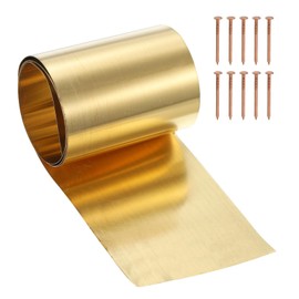 YELARXI Brass Sheet Roll Metal Film Brass Foil Plate, 0.4 x 100 x 1000mm 28 Gauge(0.4mm) Thickness Fit for DIY Crafts Electrical Repair - Cylinder(1 Pack, Brassy)