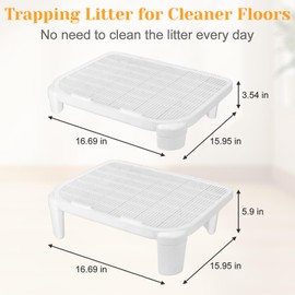 Cat Ramp for Litter Robot Box, Adjustable Cat Litter Box Ramp Elevated Cats LitterBox Step Ramps Catcher, Washable Easy-Cleaning Litterbox Mat with Filter Function for Small & Elderly Cats, White