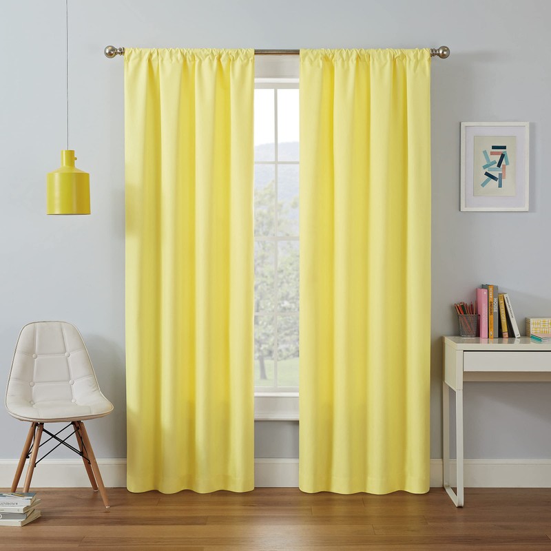ECLIPSE Kendall Modern Blackout Thermal Rod Pocket Window Curtain for