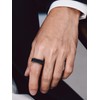 Bandmax Mens Black Pinky Rings Stainless Steel Black Signet Band