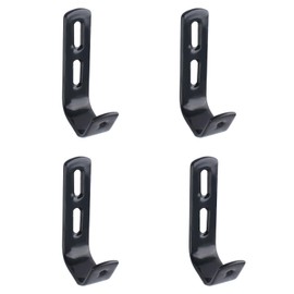 MOROBOR 4pcs PVC Coated Bed Ladder Hooks, Black Iron Bunk Bed Ladder Hook Brackets Heavy Duty Hardware Utility Hook J Hooks for Bunk Bed Loft Bed Stairs