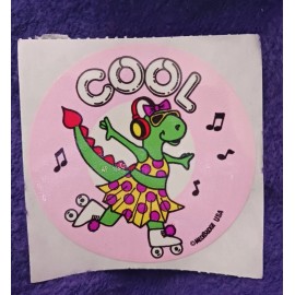 Medibadge Vintage Medibadge COOL FEMALE DRAGON DINOSAUR SKATER Reward Sticker
