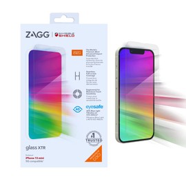 ZAGG InvisibleShield Glass XTR D3O for Apple 13 mini (Screen)- Tempered Glass, Anti-microbial, Impact Protection, Touch Sensitive, Easy Application
