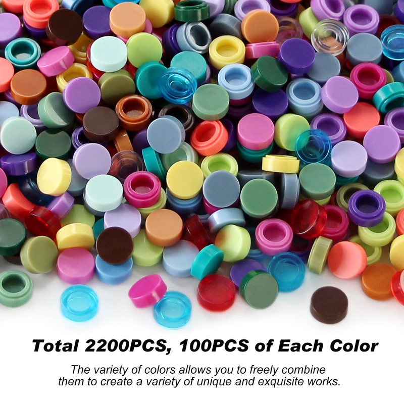 Pack of 2200 Round Tiles, 1 x 1 Building Block,