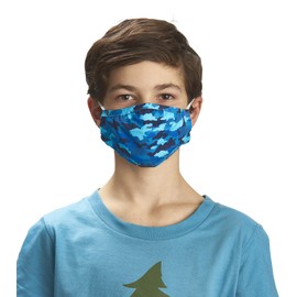 Hatley Unisex Kid's Double Layer Face Mask with Ear Elastic, Dino Camo, 1 Count (Pack of 1)