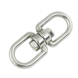 Marine Mooring 1/4" Eye to Eye Swivel 304 Stainless Steel Silver Tone