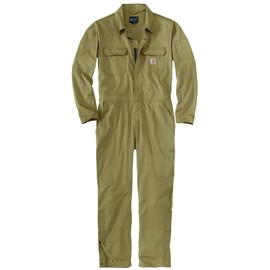 Carhartt mens Rugged Flex Canvas Coveralls, Dark Khaki, Small US
