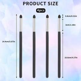 4 Pcs Eyeliner Smudge Brush Sponge, Eye Pencil Brush, Sponge Blending Makeup Tool for Eyeshadow, Professional Soft Eyeshadow Applicators, Reusable