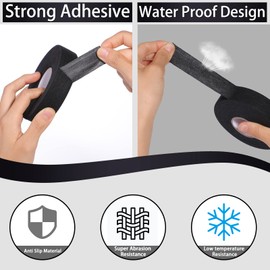 Weysoo Hockey Tape, 82 Ft Anti Slip Hockey Stick Tape, Self-Adehesive Grip Tape for Ice Hockey/Golf/Tennis/Squash/Badminton/Baseball (BLACK)