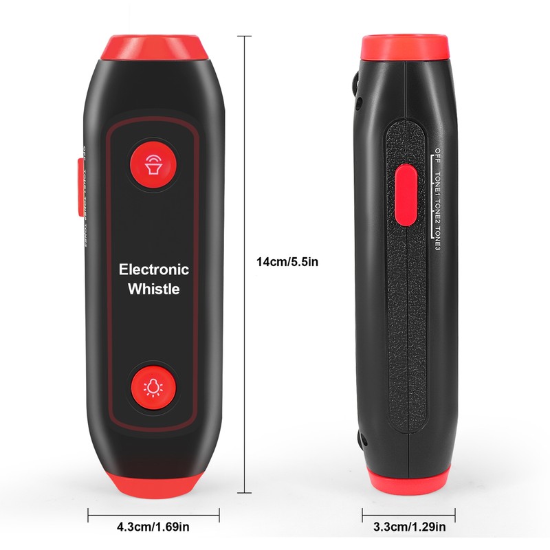 Electronic Whistle Handheld Electric Whistle with Lanyard SOS Light Flashlight