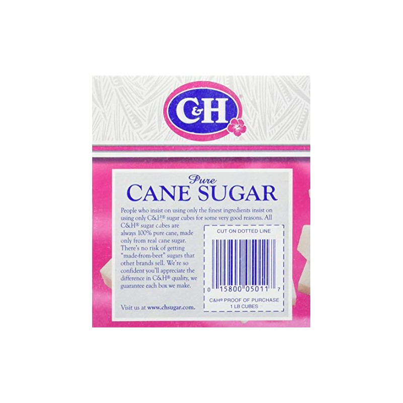 C&H, Sugar Cubes, 126 Count, 16oz Box (Pack of 4)