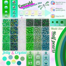 qiipii Emerald Green 3mm-10mm Flatback Pearls and Rhinestones w B7000 Jewelry Glue for Bedazzling Crafting Half Pearls Resin Stones Diamonds for Face Eyes Makeup Tumblers Bottles Crafts Grad Cap Shoes