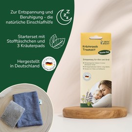 GRÜNSPECHT Kräuterpads „Traumzeit“ für erholsamen Schlaf, beruhigend und entspannend, Starter-Set mit 3 Duftpads und Stofftasche fürs Handgelenk (1502-V1)