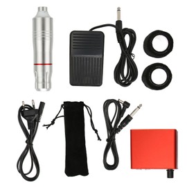 Rotary Pen Tattoo Machine Kit Tattoo Power Supply Foot Pedal Complete Tattoo Machine Tools Silver
