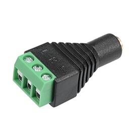 sourcing map 3.5mm Stereo Audio Female to AV 3-Screw Terminal Female Connector for CCTV