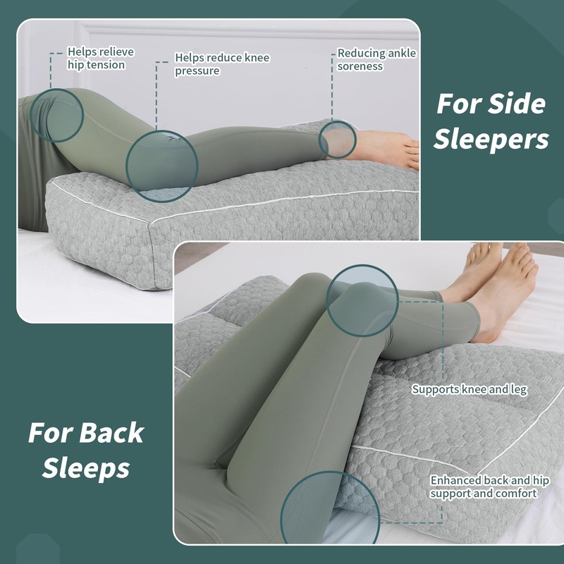 HOMBYS Shredded Memory Foam Knee Pillow for Side Sleepers, 5.5"
