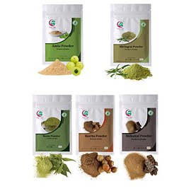 Herbal powders for Hair (Each 100g) | Amla, Reetha (Aritha), Shikakai, Bhringraj & Neem | 100% Pure and Natural herbal combo | By Yogiâs GiftÂ®