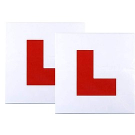 ShaniTech Pack of 2, Flexible Magnetic Car L-Plates for Learning Drivers, Easy to Attach & Remove - Waterproof - Legal Size