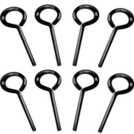 Auvotuis 7/32 inch Standard Hex Dogging Key, 8 Pcs Black Allen Wrench Door Key Full Loop, Solid Metal Keychain for Push Bar Panic Exit Device