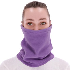 CheshKit Headwear Neck Warmer - Fleece Neck Gaiter, Winter Face Cover & Ski Scarf - Neck Cover for Men Women for Cold Weather (Dark Grape, One Size)