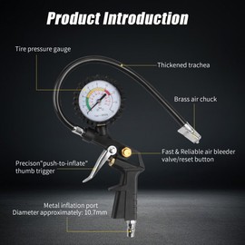 Tyre Inflator Tyre Pressure Gauge, Multifunctional Air Pressure Gauge for Cars Motorcycles ATVs and Bicycles