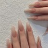 24pcs Long Almond False Nail French Simple Gradient False Nail