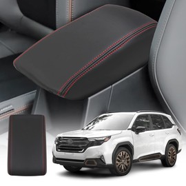 DIOCNAD Center Console Cover Compatible with 2025 Subaru Forester Armrest Box Cover Car Interior Accessories Arm Rest Cushion Pad Waterproof Anti Slip Stain Resistant Black Stitching