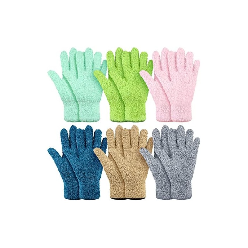Bencailor 6 Pairs Microfiber Dusting Gloves, Dusting Cleaning Gloves Microfiber