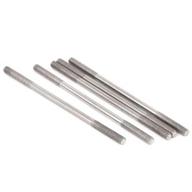 TOP-VIGOR 5Pcs Double End Threaded Stud Screw Bolt, M4x80mm 304 Stainless Steel Rod Bolts Thread Reducer Adapter, Adjustable Push Rod Stud for Furniture Hardware Machinery Maintenance and Fixes